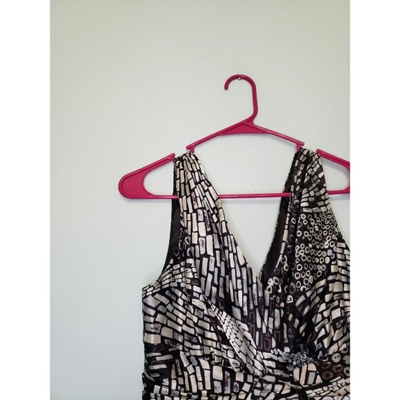 White House Black Market Womens Sz 2 Cocktail Dress Sleeveless V Neck Gray Mini - Picture 4 of 5